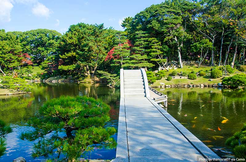 Shukkei-en japanese garden in Hiroshima
