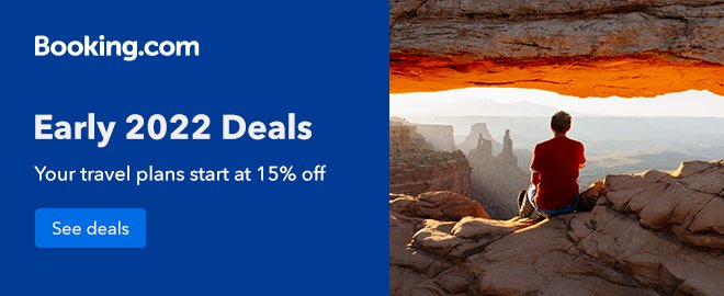 booking.com early 22 deals - save 15%